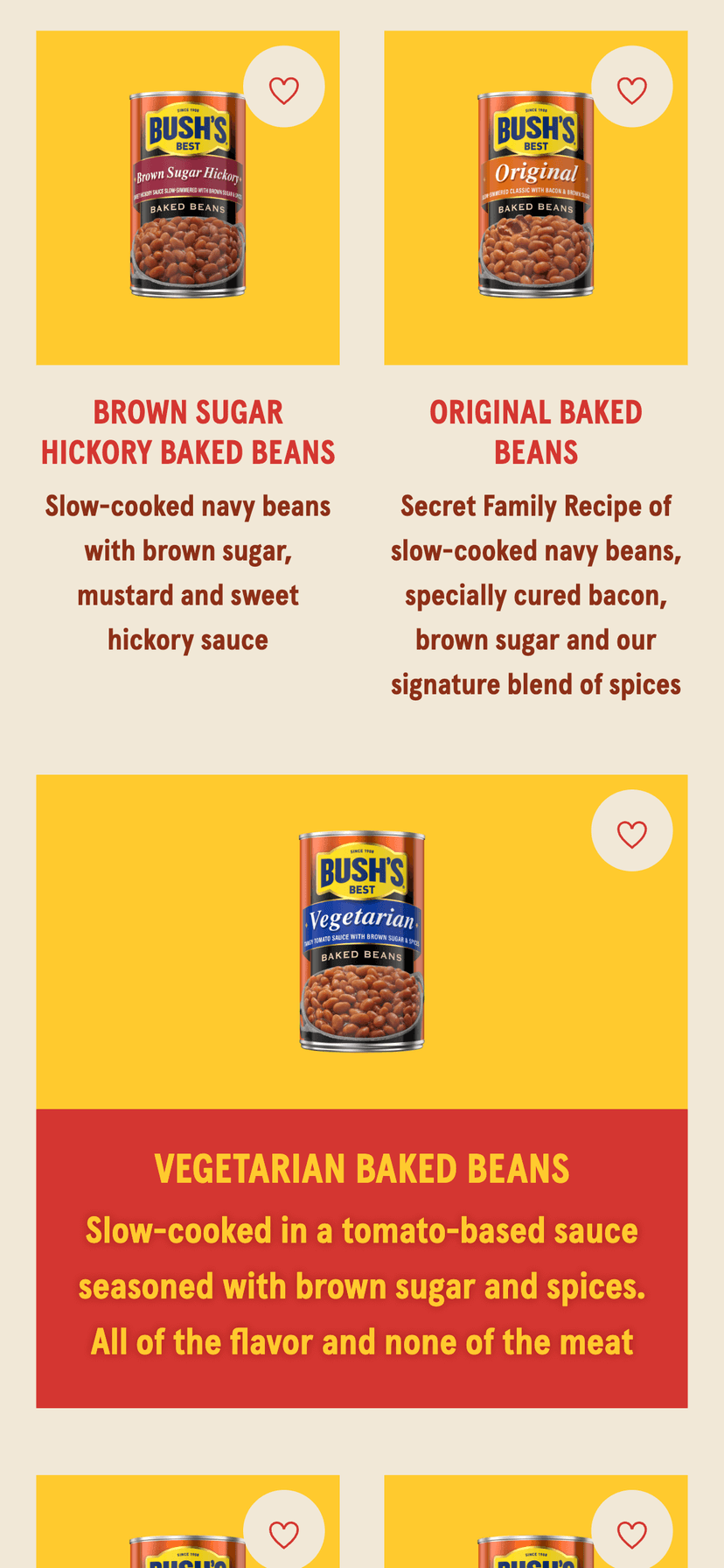 bushes beans product page