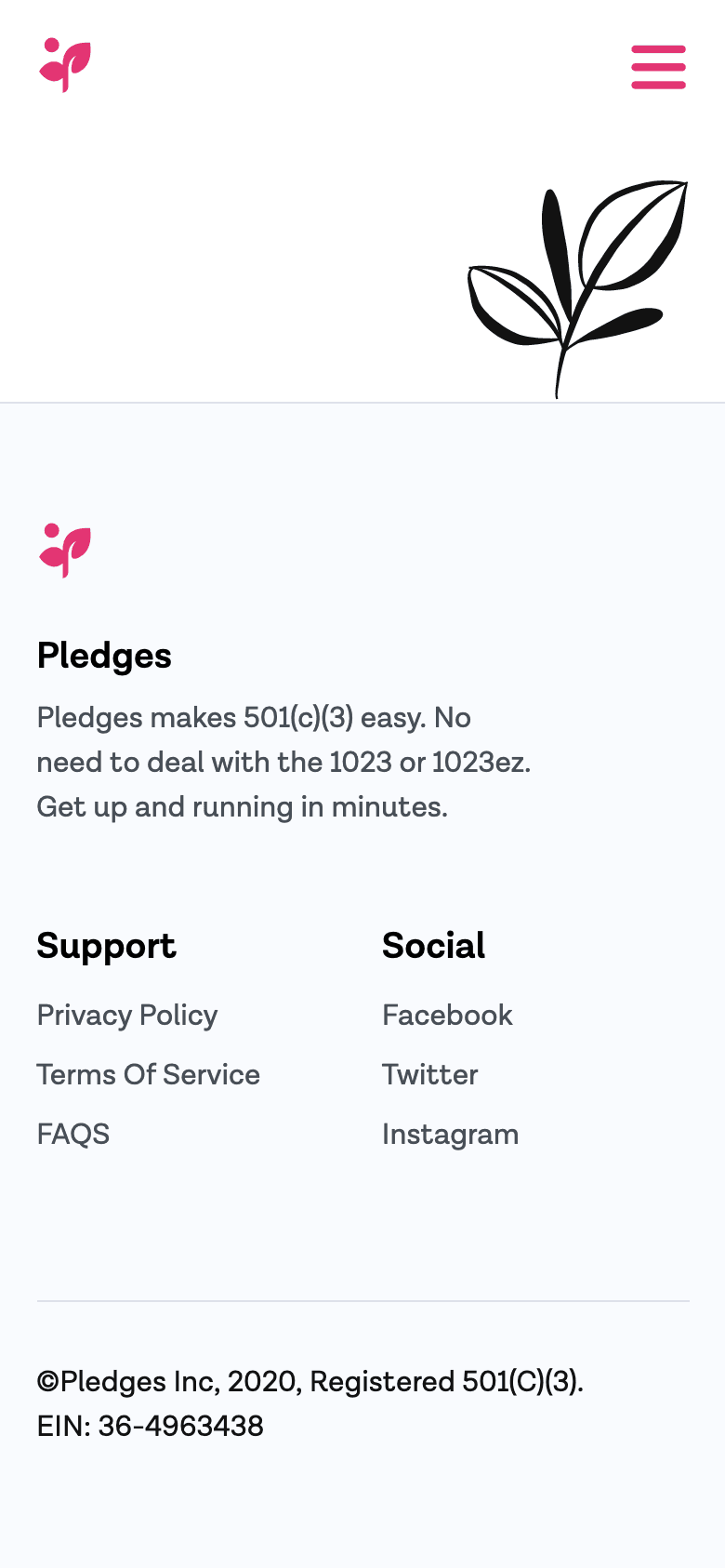 pledges footer component